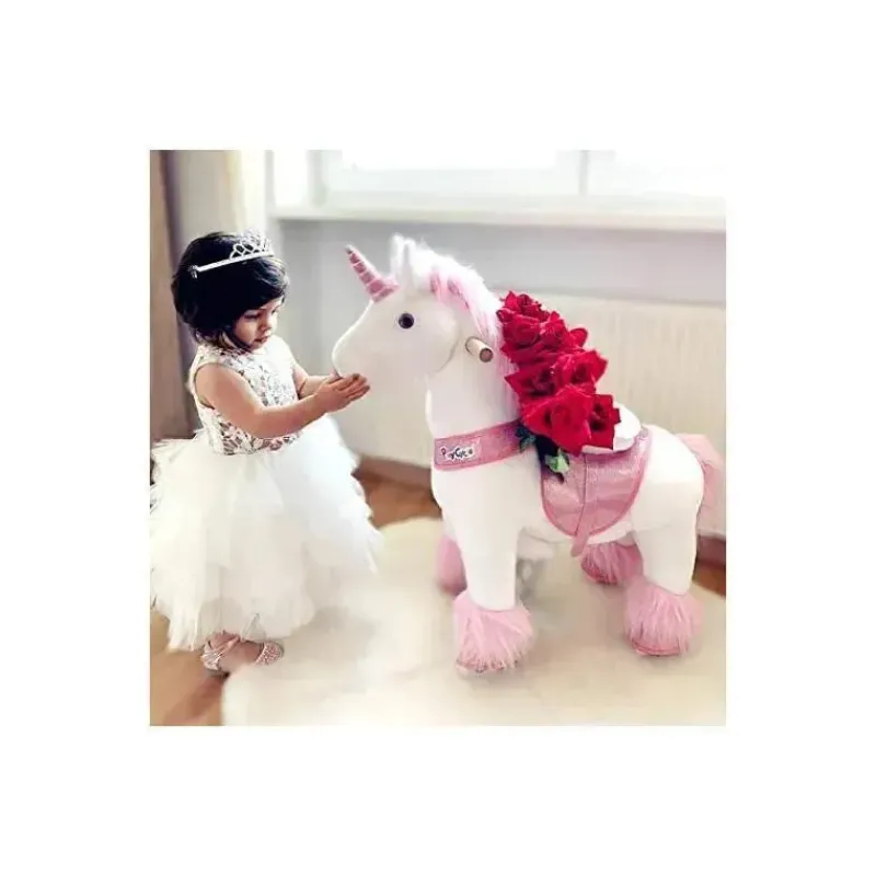 ponycycle_pink_unicorn__a_SKUoxp8AnYP_4.webp PonyCycle Pink Unicorn 3-5 Anos, Crianças Unicorn Ride on Toy, Ride on Unicorn Toy Toy Plush, Pink Pony Hot