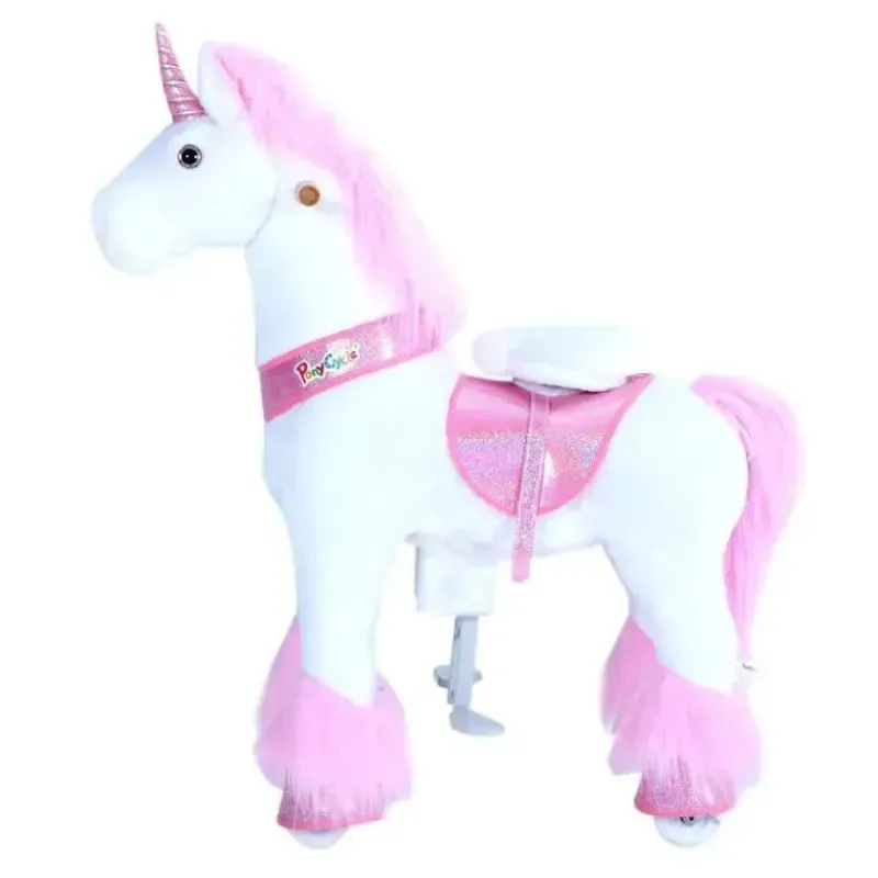 ponycycle_pink_unicorn__a_SKUwB2FIk75_2.webp PonyCycle Pink Unicorn 4-10 Anos, Crianças Unicorn Ride on Toy, Ride on Unicorn Toy Toy Plush, Pink Pony Outlet
