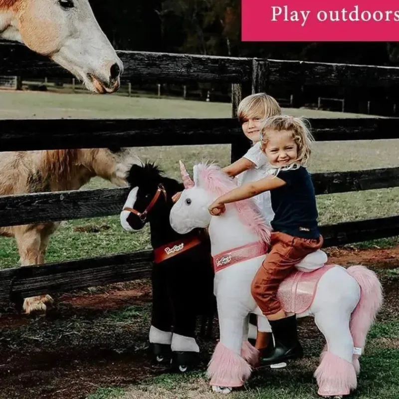 ponycycle_pink_unicorn__a_SKUwB2FIk75_7.webp PonyCycle Pink Unicorn 4-10 Anos, Crianças Unicorn Ride on Toy, Ride on Unicorn Toy Toy Plush, Pink Pony Outlet