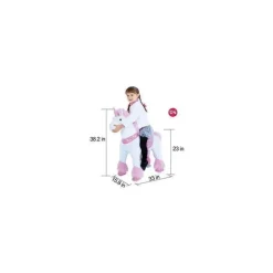 PonyCycle Pink Unicorn 4-10 Anos, Crianças Unicorn Ride on Toy, Ride on Unicorn Toy Toy Plush, Pink Pony Outlet