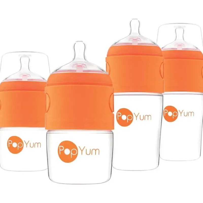 pop_yum__baby_bottle_star_SKUyPJ9bW0y_0.webp PopYum Pop Yum - Baby Bottle Starter Set 4 Pack, Orange Clearance