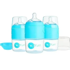 PopYum - 3Pk Fórmula Anti-Cólica Fazendo Mamadeira 5 Oz, Azul Céu New