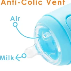PopYum Anti-Colic Formula Making Mamadeira, Pacote com 2, 9 Oz. Azul-celeste Best