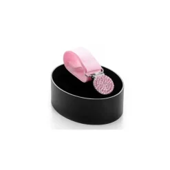 Bling Swarovski Crystal Pacifier Porta chupeta bebê Jolie cristal Swarovski rosa claro Sale