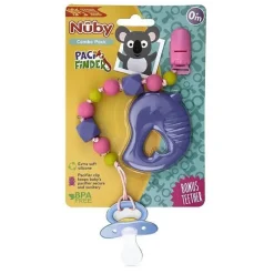Nuby Porta-chupeta 0M+ com contas de silicone e mordedor - sortido Online
