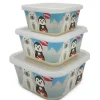 Primo Passi - 3 unidades de recipientes de comida infantil de fibra de bambu para amigos de inverno, pinguim/polar Sale