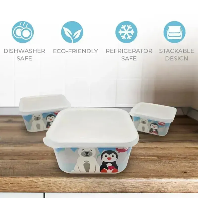 primo_passi___unidades_de_SKUnBgOOM4P_2.webp Primo Passi - 3 unidades de recipientes de comida infantil de fibra de bambu para amigos de inverno, pinguim/polar Sale