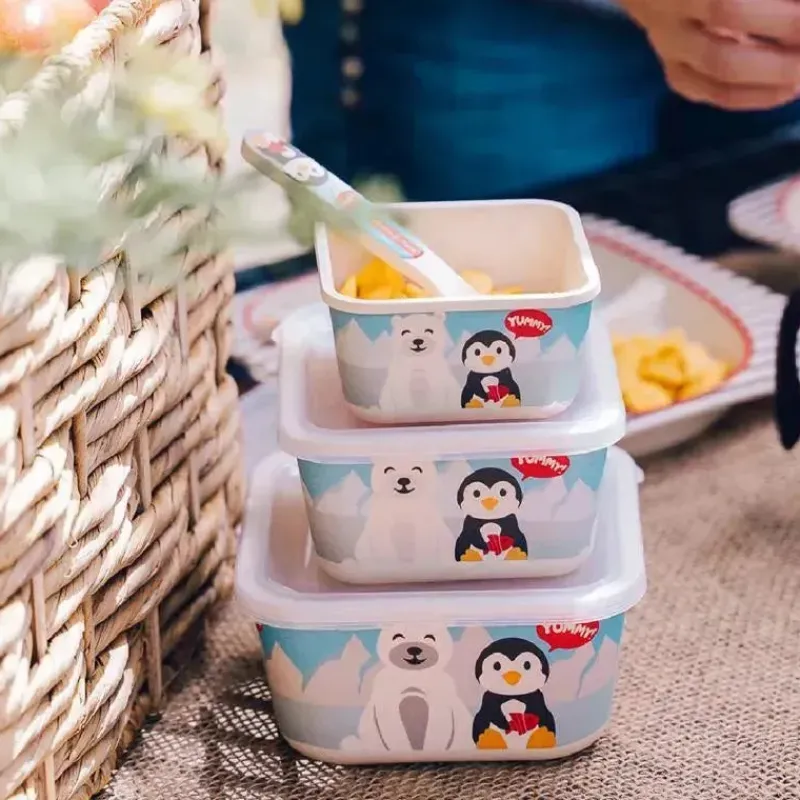 primo_passi___unidades_de_SKUnBgOOM4P_4.webp Primo Passi - 3 unidades de recipientes de comida infantil de fibra de bambu para amigos de inverno, pinguim/polar Sale