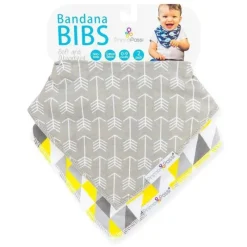 Primo Passi - Babador Bandana Seta Branca/Triângulo Amarelo 2Pk Clearance