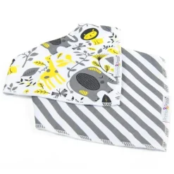 Primo Passi - babador 2Pk babador bandana elefante e listras cinza Hot