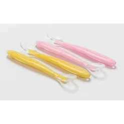 Primo Passi - Colher de Silicone 4Pk, Rosa/Amarelo Hot
