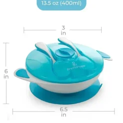 Primo Passi - Conjunto de alimentação com ventosa para bebê, azul New
