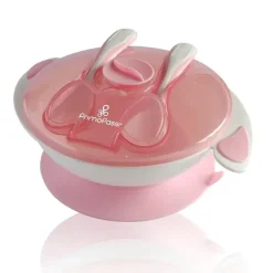 Primo Passi - Conjunto de alimentação com tigela de sucção para bebês, rosa claro Hot