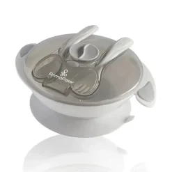 Primo Passi - Conjunto de alimentação com tigela de sucção para bebês, cinza New