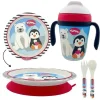 Primo Passi - Conjunto infantil de bambu com ventosa e copo, amigos de inverno New
