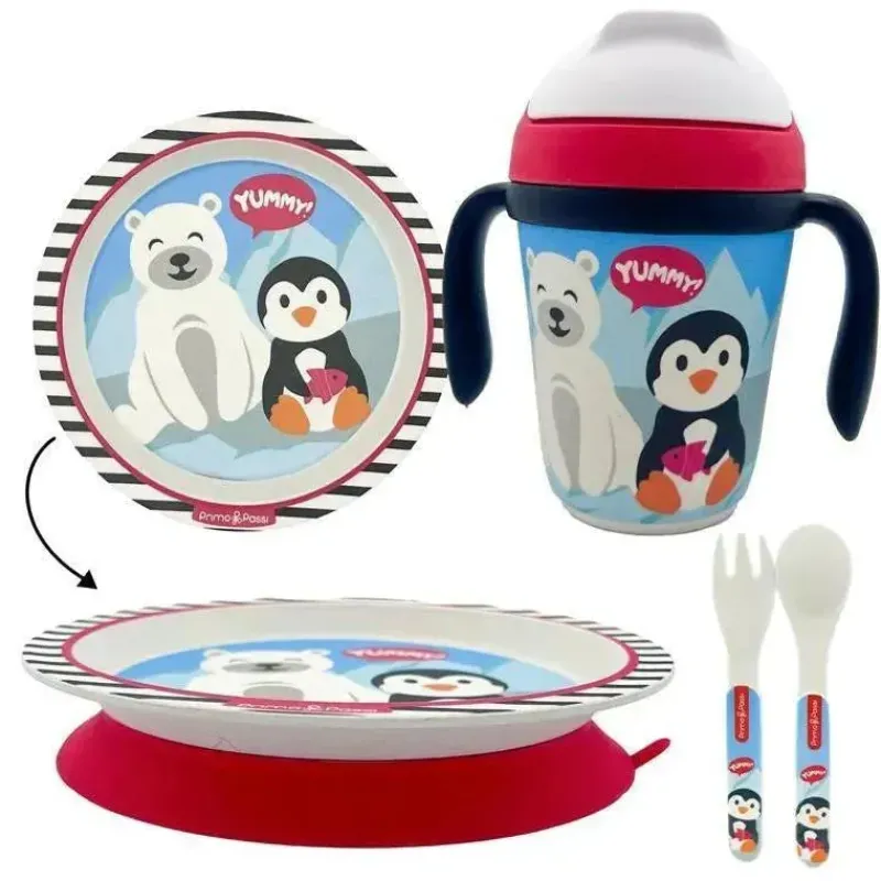 primo_passi__conjunto_inf_SKUN8reTHah_0.webp Primo Passi - Conjunto infantil de bambu com ventosa e copo, amigos de inverno New