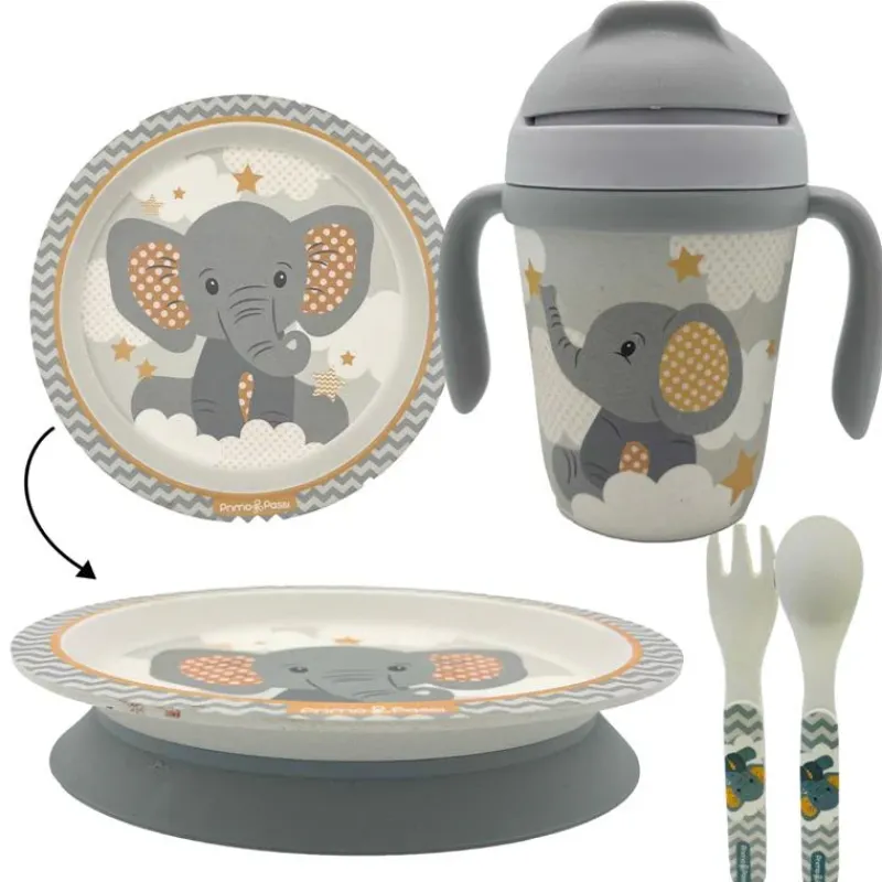 primo_passi__kids_bamboo__SKUi4sDHAe6_0.webp Primo Passi - Kids Bamboo Set Suction Plate & Cup, Little Elephant Sale