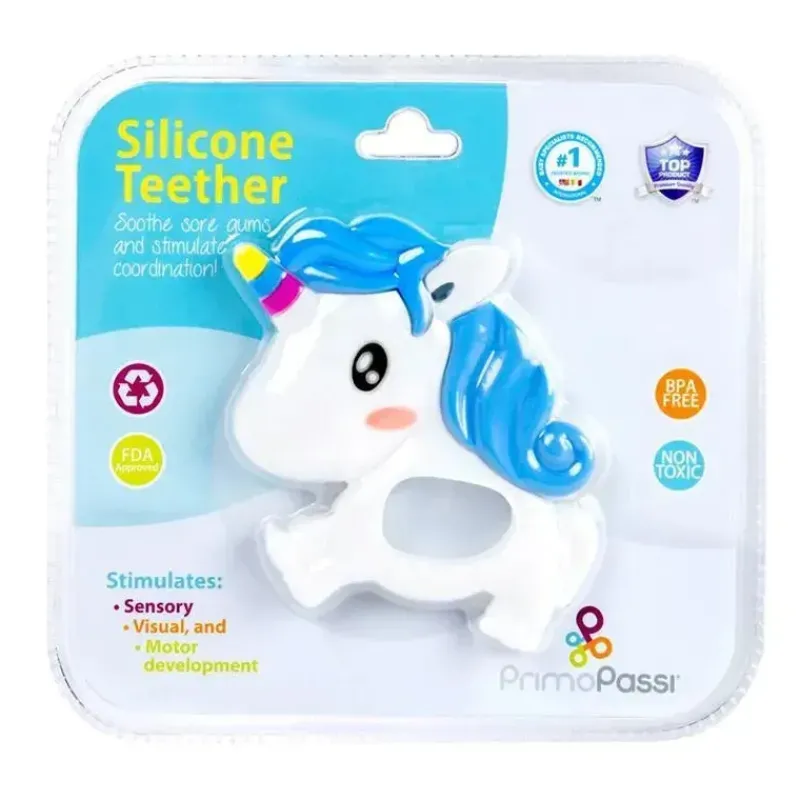 primo_passi__mordedor_de__SKUKUzctImq_1.webp Primo Passi - Mordedor de bebê de silicone, unicórnio New