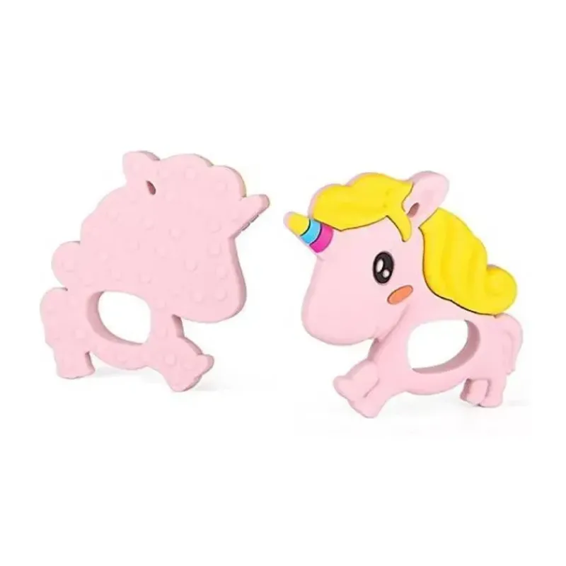 primo_passi__mordedor_de__SKULtSBMX7w_1.webp Primo Passi - Mordedor de bebê de silicone, unicórnio rosa Fashion