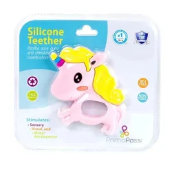 Primo Passi - Mordedor de bebê de silicone, unicórnio rosa Fashion