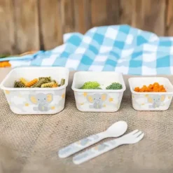 Primo Passi - Recipientes para comida infantil de fibra de elefante pequeno de bambu 3Pk Discount