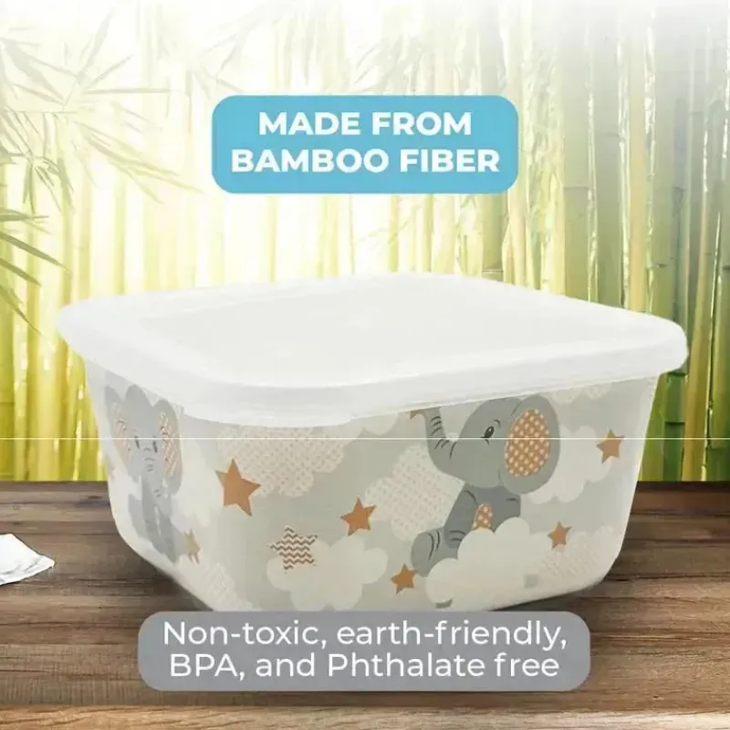 primo_passi__super_combo__SKULthSzjbQ_4.webp Primo Passi - Super Combo Infantil Fibra de Bambu - Prato Quadrado Dividido, Tigela Quadrada, Garfo e Colher e 3 Recipientes Com Tampas - Pequeno Elefante Sale