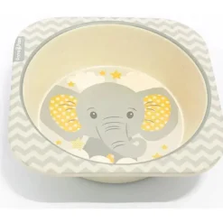 Primo Passi - Tigela Quadrada Infantil em Fibra de Bambu, Pequeno Elefante Best