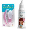 MacroBaby Primo Passi Conjunto de escovas e pentes supermacios para bebês (rosa) + Condicionador Magic Detangler Hot