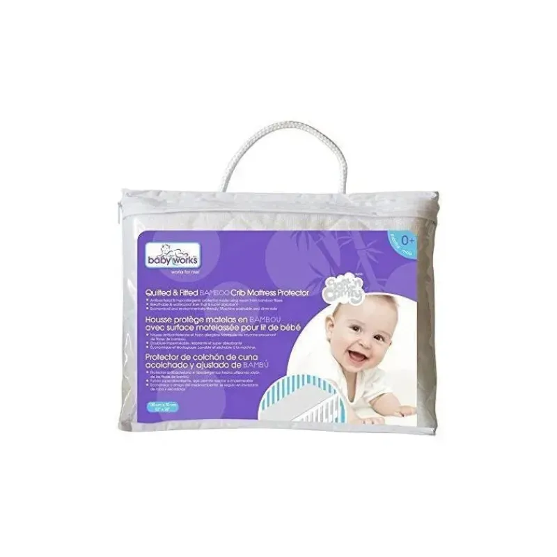 protetor_de_colcho_de_ber_SKU72Fppm1c_0.webp Baby Works Protetor de colchão de berço acolchoado e ajustado de bambu Outlet