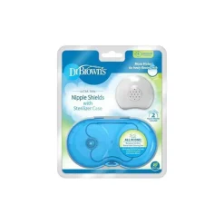 Dr. Brown's Protetores de mamilo Dr. Brown 2Pk com estojo de esterilizador, tamanho 1 Sale