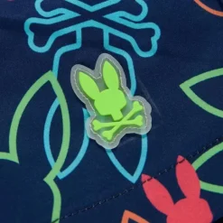 Psycho Bunny - Calção de banho infantil Barrett All Over Print Navy Discount