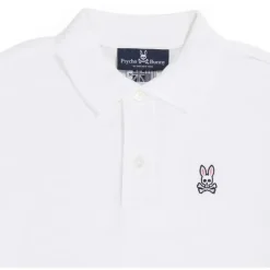 Psycho Bunny Kids - Polo Clássico, Branco Fashion