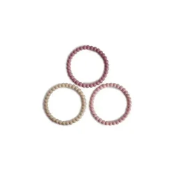 Mushie Pulseiras Silicone Pérola Mordedor Linho/Peônia/Rosa Pálido Best