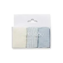 Pure Baby - Conjunto de meias orgânicas 3Pk para bebê menino, pacote azul claro Clearance
