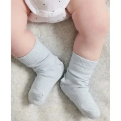 Pure Baby - Conjunto de meias orgânicas 3Pk para bebê menino, pacote azul claro Clearance