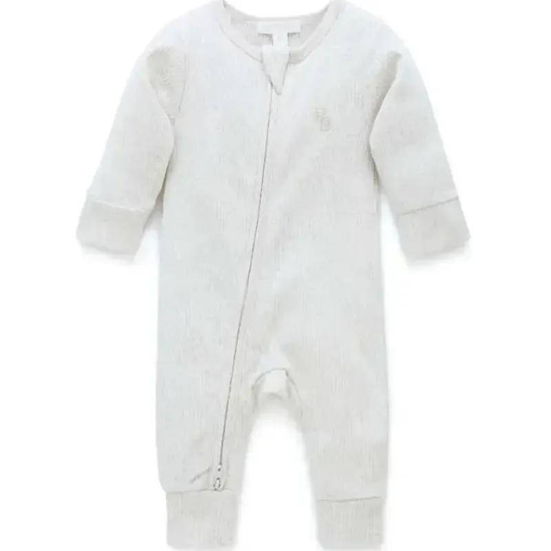 pure_baby__macaco_de_beb__SKU2nAx229o_0.webp Pure Baby - Macacão de bebê com zíper canelado neutro, melange de trigo Sale