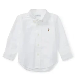 Ralph Lauren - Camisa The Iconic Baby Oxford de manga comprida, 18M, branca New