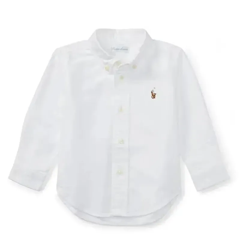 ralph_lauren__camisa_the__SKUGgt7nIm8_0.webp Ralph Lauren - Camisa The Iconic Baby Oxford de manga comprida, 18M, branca New