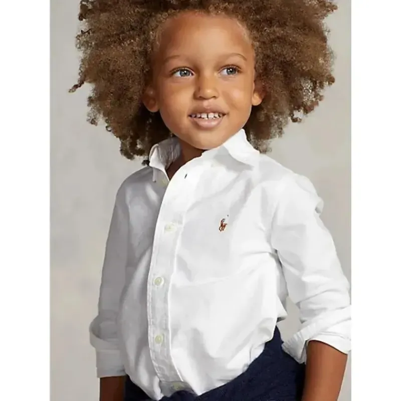 ralph_lauren__camisa_the__SKUGgt7nIm8_1.webp Ralph Lauren - Camisa The Iconic Baby Oxford de manga comprida, 18M, branca New
