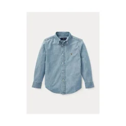 Ralph Lauren - Camisola manga comprida Chambray - Azul Claro 2T Fashion