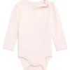 Ralph Lauren Baby - Body feminino de manga comprida com gola redonda, rosa delicado Hot