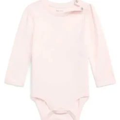 Ralph Lauren Baby - Body feminino de manga comprida com gola redonda, rosa delicado Hot