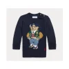 Ralph Lauren Baby - Boy Long-Sleeve Cotton Knit Back To School Bear Graphic Crewneck Sweater Fashion