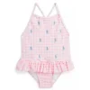 Ralph Lauren Baby - Maiô Gingham Pony Print 1Pk, Rosa Claro Clearance