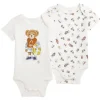 Ralph Lauren Baby - 2Pk Short-Sleeve Cotton Interlock Novelty Bear Graphic Bodysuits, Boy Bear Clearance