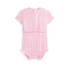 Ralph Lauren Baby - 2Pk Sleeveless Cotton Sweater Shortall With Matching Cardigan, Pink Clearance