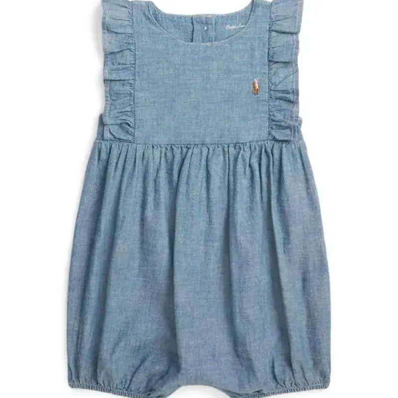 ralph_lauren_baby__shorta_SKUXrsQ3AdX_0.webp Ralph Lauren Baby - Shortall sem mangas com babados em cambraia, jeans claro New