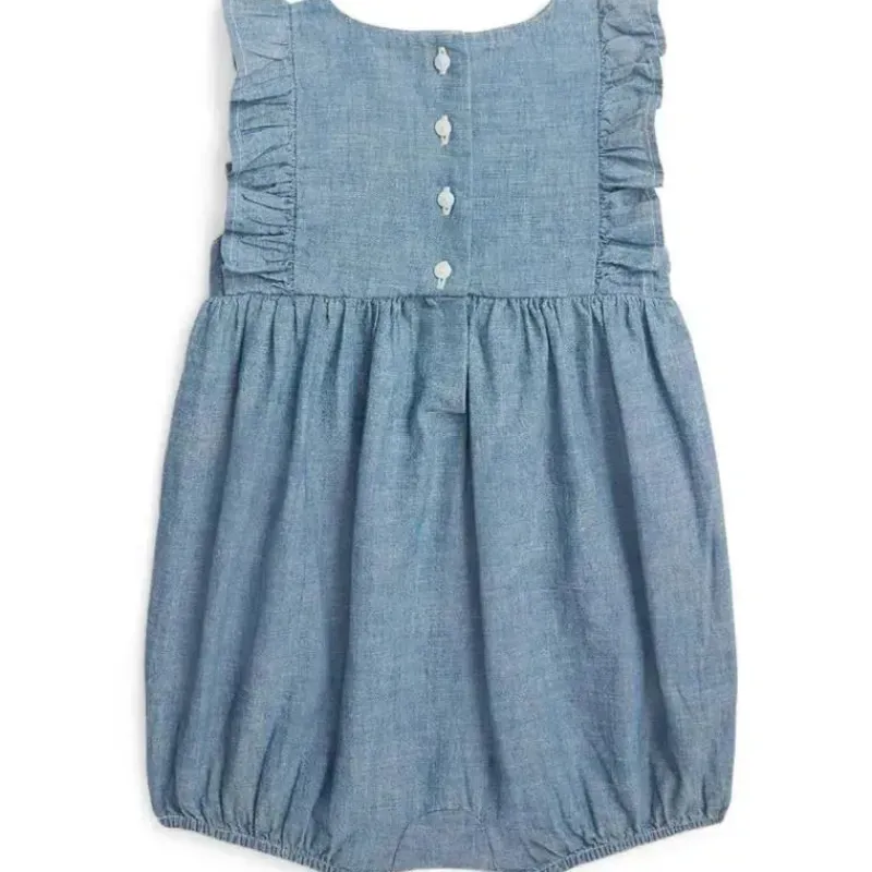 ralph_lauren_baby__shorta_SKUXrsQ3AdX_1.webp Ralph Lauren Baby - Shortall sem mangas com babados em cambraia, jeans claro New