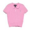 Ralph Lauren Baby - Short-Sleeve Combed Cotton Mini Cable Knit Polo, Pink/Green Hot