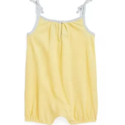 Ralph Lauren Baby - Sleeveless Oxford Mesh Tank Bubble Shortall, Yellow Discount